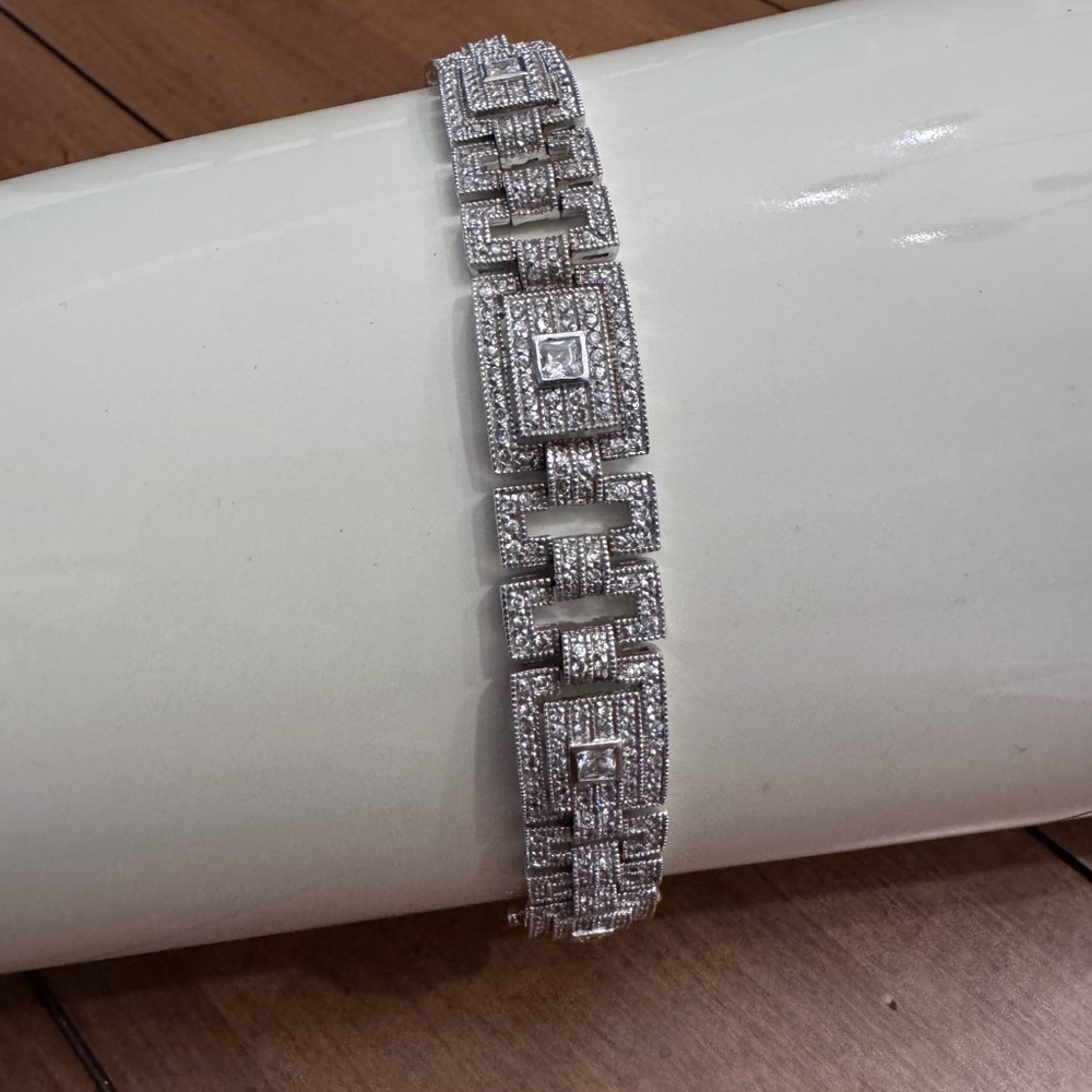 Silver/Stone Art Deco Bracelet